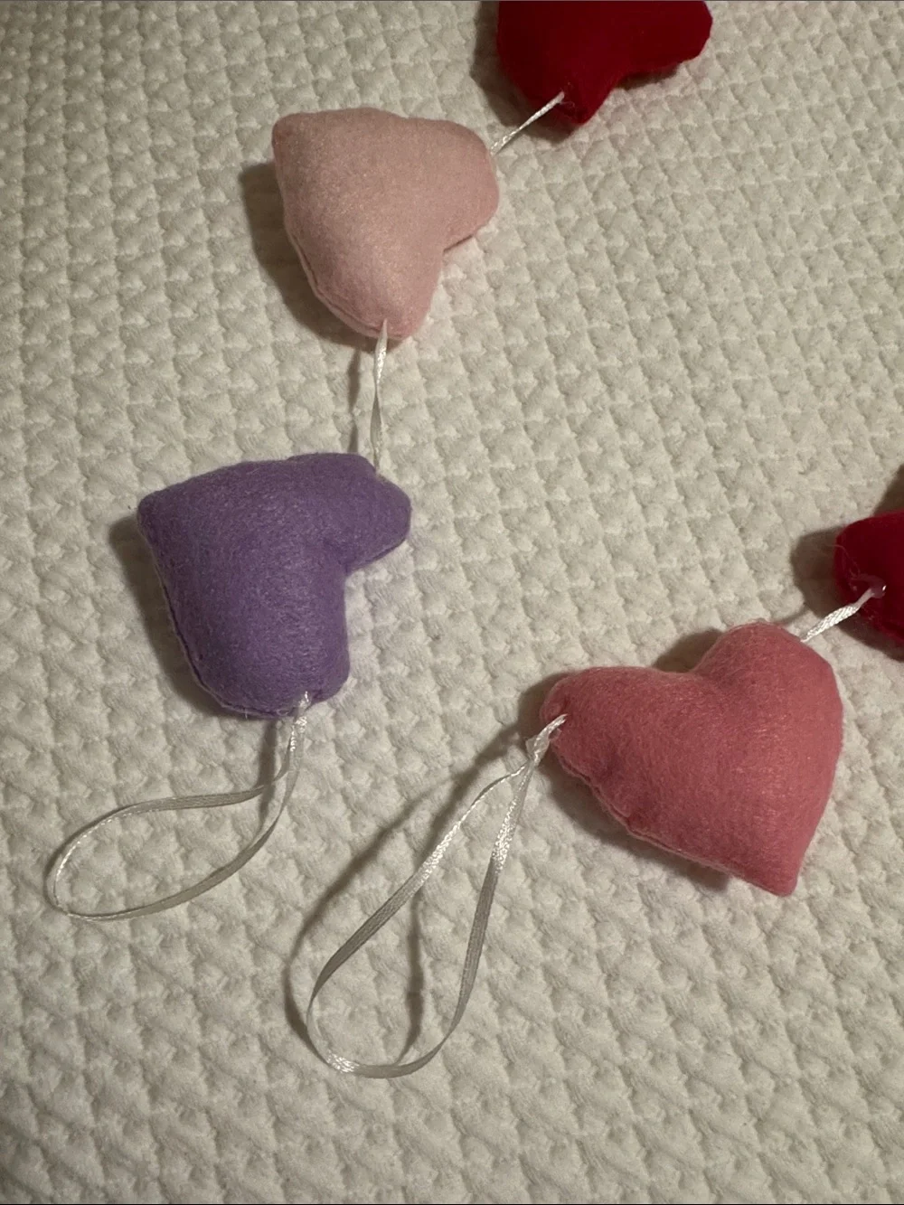 Set of 6 Felt Heart Garland Valentine’s Day Decoration